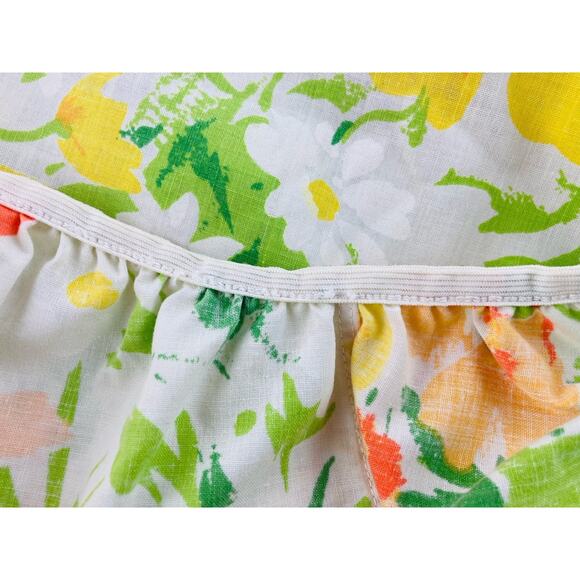 Lady Pepperell One Fitted Sheet No Iron All over Print Flower Power Orange Green - Picture 7 of 10